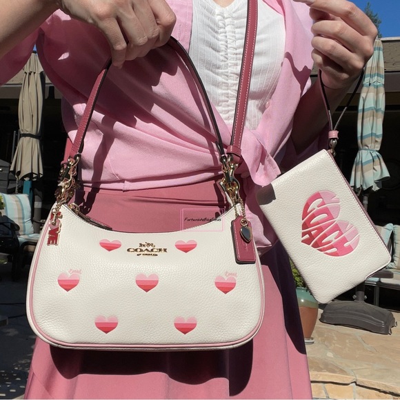 Coach Handbags - Coach Teri Heart Baguette Love Charm & Matching Wristlet Wallet Bundle Set